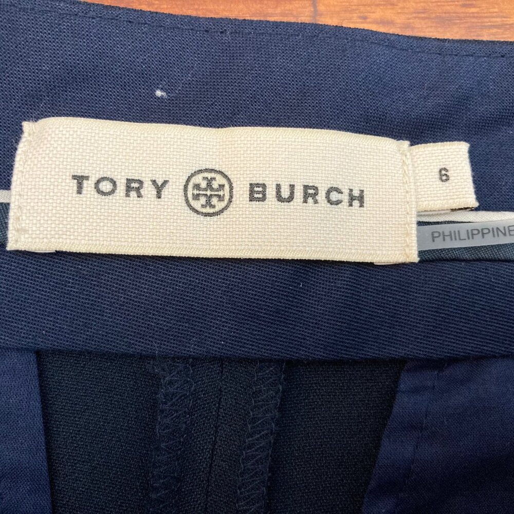 Tory Burch Crepe Cargo Pant Womens 6 Navy Crop Nautical Minimalist Quiet Luxury - Picture 11 of 16